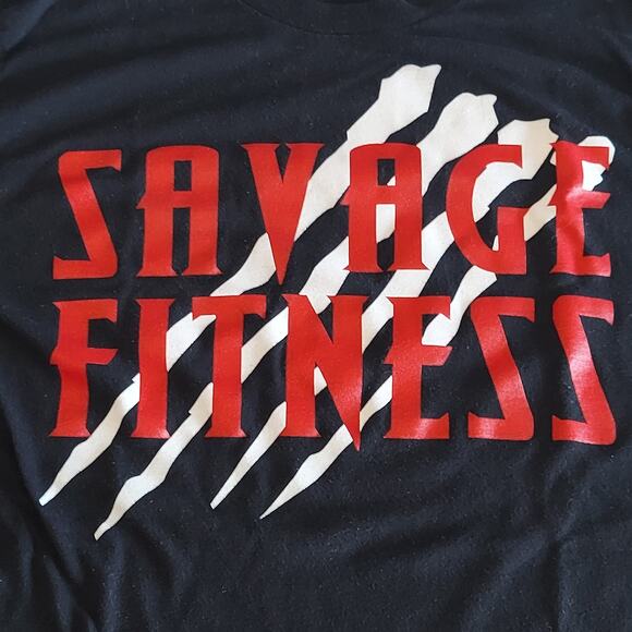 Tultex Other - Savage Fitness Shirt Mens Size Large Black Double Sided Short Sleeve Tee